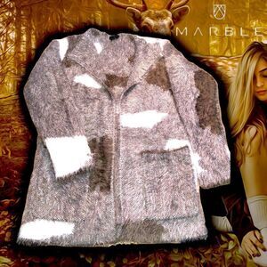 Marble Scotland | Eyelash Yarn Cardigan Medium